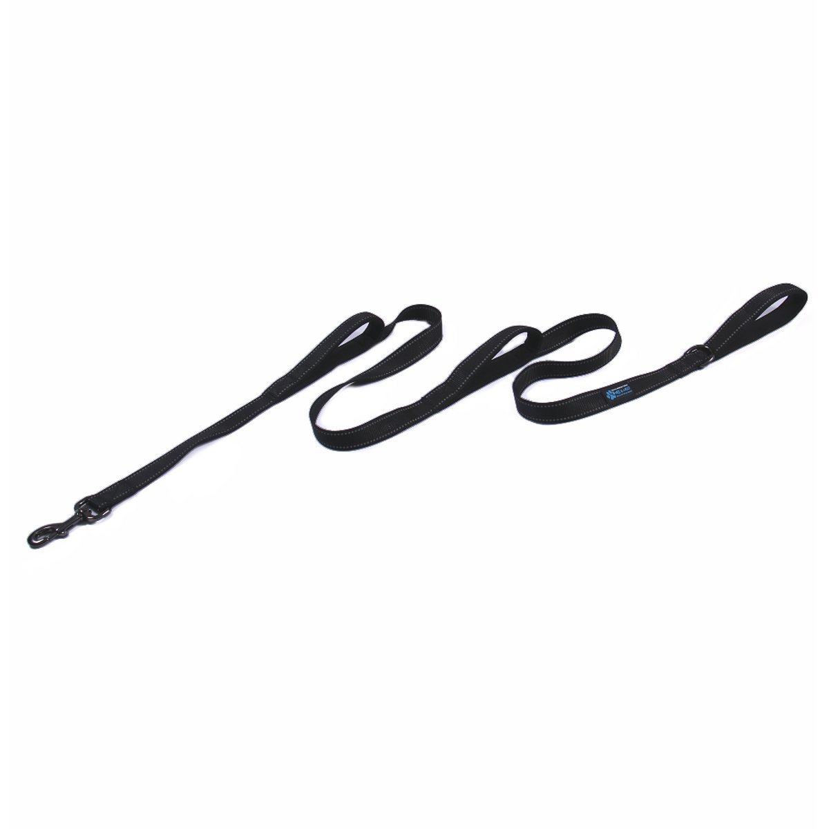 Max and Neo Triple Handle Traffic Dog Leash Reflective - We Donate a Leash to a Dog Rescue for Every Leash Sold (Black)