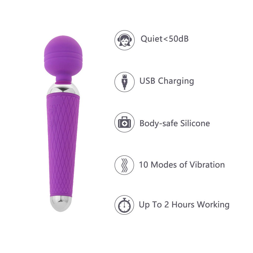 Wireless Bullet Massager Remote Control Egg Vibrator Kegel Ball Kit for Women Or Couples (Wand Massager, Purple)