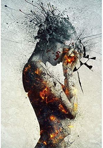 Fashion Abstract Burning Beauty Canvas Print Wall Art Poster Painting Room Decor - 30cm x 45cm rycnet