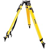 Surveying Tripod, Fiberglass Tripod with 5/8-11 Flat Head and Quick Clamp