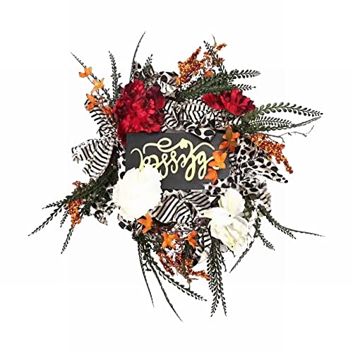 Autumn Decorations, Autumn Wreaths, Autumn Wreath, 45Cm Multiple Autumn Halloween Christmas Wreath Gifts Decorations Reef For Front Door Garland Pumpkin Door Rattan Maple Home Wreaths