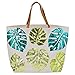 Mud Pie 8613345WH Sequin Dazzle Jute Beach Tote Bag, White