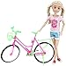 SuccessfullStoreToys Doll Abbie Set – Includes a Life Like Doll with Moveable Joints, A Beautiful Bike, A Colorful Helmet & A Cute Cat – Ideal Dolls for Girls