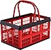 CleverMade CleverCrates 16 Liter Shopping Basket/Grocery Tote: Collapsible Storage Bin/Container, Red