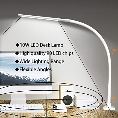 YOUKOYI LED Desk Lamp with Clamp,Flexible Gooseneck Architect Table
