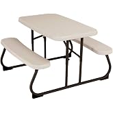 LIFETIME Kids Picnic Table, Foldable Outdoor Furniture | Lightweight &amp; Portable Indoor or Outdoor Use with Built-in Benches, Seats 4, Water, Stain &amp; UV Resistant, Folds Flat