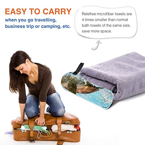 COWDIY Beach Towels, Sea Turtle Printed Quick Dry Towel Blanket, Sand Free Soft Absorbent Bath Towels