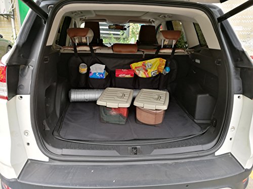Cargo Cover for Dog with 5 Pocket Trunk Organizer, Pet Seat Covers Trunk Protecter for SUV, Machine Washable Non Slip Backing Boot Liner for Cars Vans - Thumbnail 7