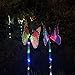 SIXBAGIN Outdoor Solar Garden Stake Lights Solar Powered Lights, Multi-color Changing LED Garden Lights, Fiber Optic Butterfly Decorative Lights,Lawn Pathway Walkway Disk Lights (2 PACK)
