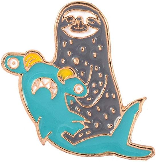 Cute Enamel Sloth Lapel Pins Collar Pins Cartoon Animal Brooch Pins Backpack Hat Jacket Accessories