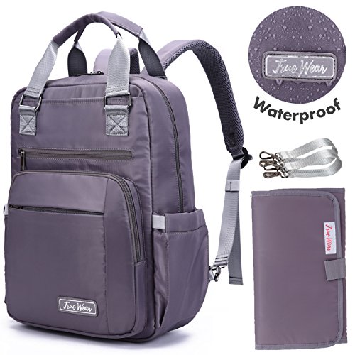 XMAS SALE! Chapter: Happy and Lucky Grey. 3-IN-1 Travel Diaper Backpack Baby Bag Waterproof W/ Infant Changing Pad, Wipe Pocket & Stroller Straps. Carry-All Bag for Baby Boy and Baby Girl