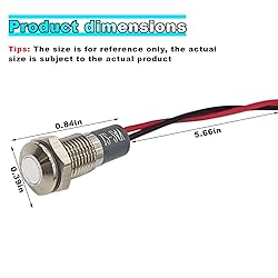 smilfuy 8mm/0.31" Signal Indicator Light, AC/DC