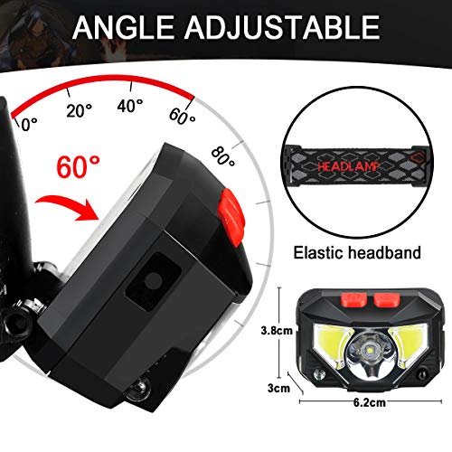image for SGODDE 2 Pack Headlamp Flashlight, 800 Lumens USB Rechargeable Headlam