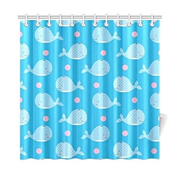 Amazon Com Qyueshang Home Decor Bath Curtain Whale Mar Animals