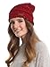 Brook + Bay Cable Knit Beanie Winter Hat for Women - Warm, Chunky, Soft Stretch, Thick & Cute Knitted Caps for Cold Weather Maroon