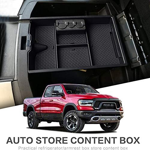 Zanyuan Technology for 2009-2018 Dodge RAM 1500/2500 / 3500 Trucks Lower Center Console Organizer Insert ABS Black Materials Tray, Armrest Box Secondary Storage