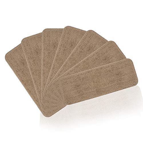 Ottomanson SST26115 Softy Shag Carpet Stair Treads, 9" X 26, Beige