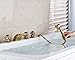 Rozin Gold Polished 5pcs Tub Filler Faucet Crystal Knobs Mixer with Hand Shower