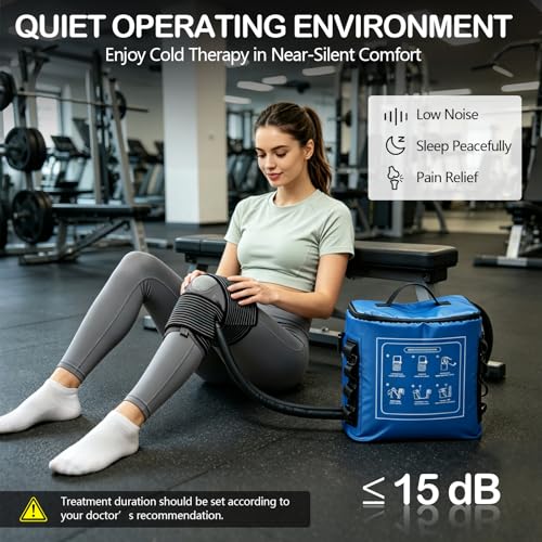 Dispositivo per Crioterapia con Timer, Sistema Portatile da 18L per Ginocchio, Spalla & Articolazioni, Circolazione di Acqua Fredda con Fascia di Compressione, per Recupero & Riduzione del Gonfiore