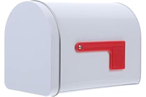 FQRDKT Tin Mailbox Weatherproof Christmas Decoration Storage Mini Mailbox for Toys Farmhouse, White