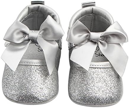 TRENDINAO Kids Baby Girls Princess Soft Bling Bowknot Anti-slip Shoes