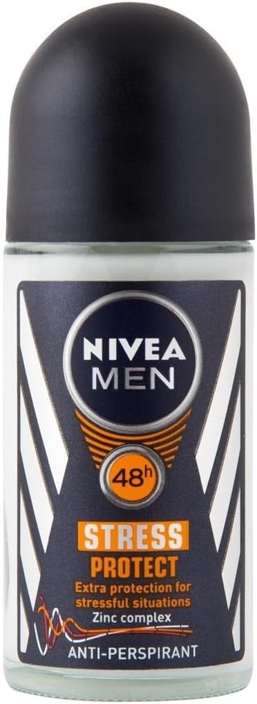 NIVEA Men Invisible Black White Deodorant Roll On Anti-Perspirant 3 x 50ml