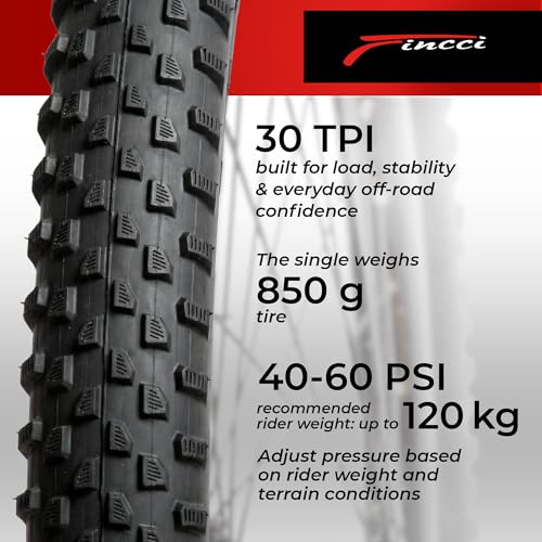 Fincci Bici Copertoni MTB 29 x 2.1 - Set di Nero Pneumatici Pieghevoli 29" con Protezione Antiforatura 1 mm e 2 Camere d'aria 52-622 - Imballaggio Gomme 29" per Gravel & Mountain & E bike