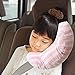 Car Seatbelt Travel Pillow,Sphyrna Children Shoulder Protect Travel Pillows Cushion Seatbelt Pads Adjustable Covers for Kids Safety Soft Head&Neck Sleep Pillow for Children Travel (PinkWhite)