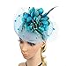 ACTLATI Charming Big Flower Headband Netting Mesh Hair Band Cocktail Hat Party Girls Women Fascinator, Lake Blue, One Size
