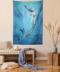 Ambesonne Underwater Tapestry, Mermaid Fishtail