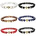 FIBO STEEL 6 Pcs Buddha Bead Bracelets for Men Women Elastic Charm Bracelet Set