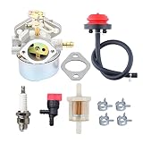 Hipa 640052 Carburetor for Tecumseh HMSK80 HMSK90 HMSK85 HMSK100 HMSK105 HMSK110 LH318SA LH358SA Snow Blower Thrower 8HP 9HP 10HP 640054 640349 Engine w Primer Bulb Fuel Filter