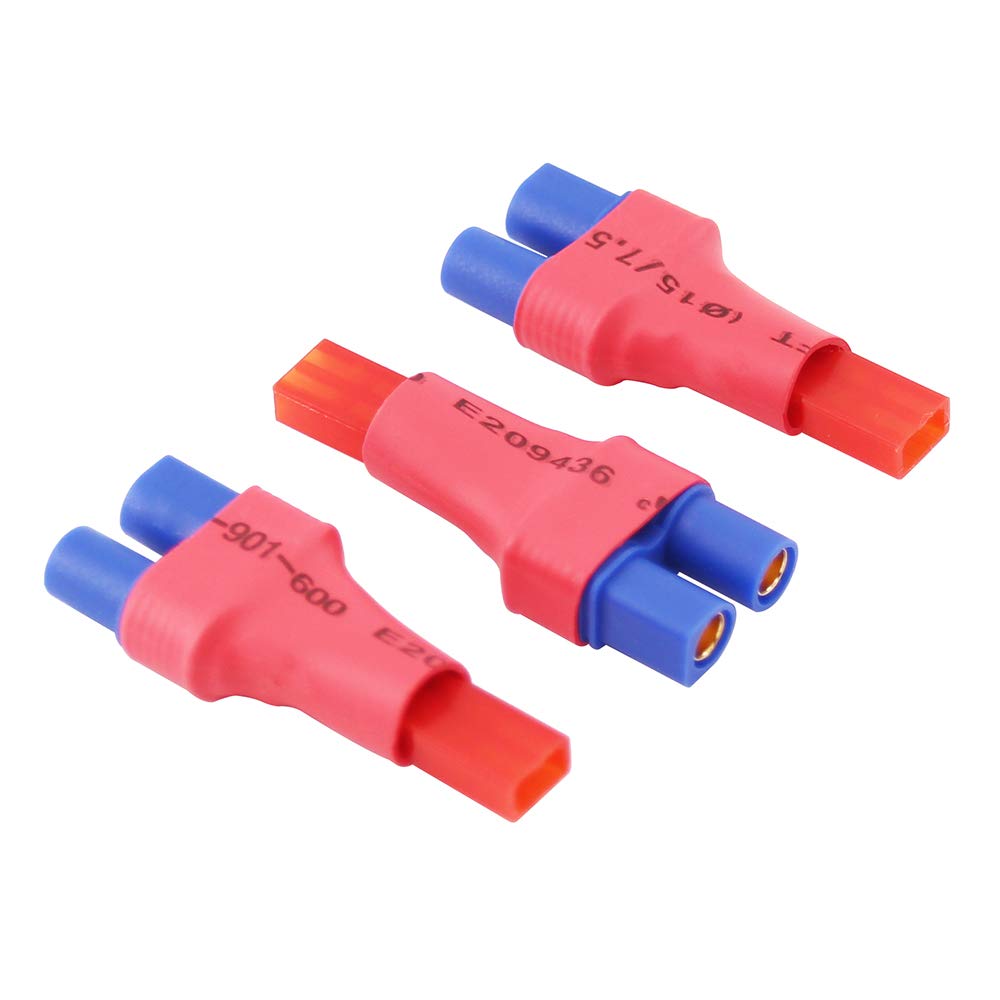 OliRC 3pcs No Wires Connector: EC3 Style Female to JST Adapter(C53-3)