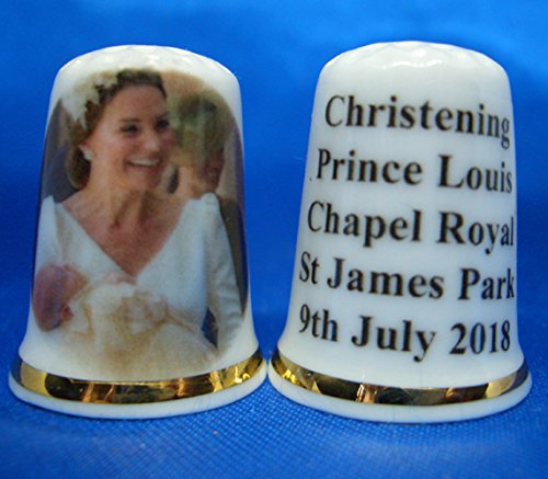 Birchcroft Porcelain China Collectable Thimble - Duchess of Cambridge at Christening of Prince Louis Box
