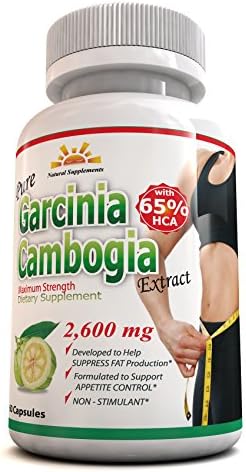 65% HCA 2600 mg ORIGINAL AS SEEN ON TV, Extra Strength Garcinia Cambogia Pure Extract, Potent, Appetite Suppressant, Natural, Fat Burner, Effective Weight Loss Supplement, Same Day Shipping