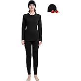 woolcano Women's 100% Merino Wool Base Layer Sets - Light and Midweight Thermal Underwear Gifts Pack with Wool Beanie