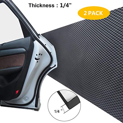GUEQUITLEX Car Door Protector Bump Body Guard,1/4″ Sectional Foam Sticking Garage Wall Parking Protector Collision Avoidance Waterproof Foam Protector Wall Corner Protecting Your Car Doors (2 Pack)