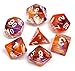 Polyhedral Dice Sets DND Game Dice for Dungeons Dragons(D&D) Role Playing Game(RPG) MTG Pathfinder Table Game Board Games Dice Flowing Series Double Color Transparent Dice (Purple-Orange)