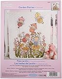 Bucilla Stamped Cross Stitch Crib Cover  Kit, 34 by 43-Inch, 45927 Garden Fairies