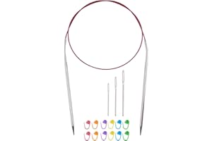 BSHOOKER Circular Knitting Needles 32inches/80cm,Size US 6.0(4mm) Stainless Steel Round Knitting Needles for Handmade Knitting DIY