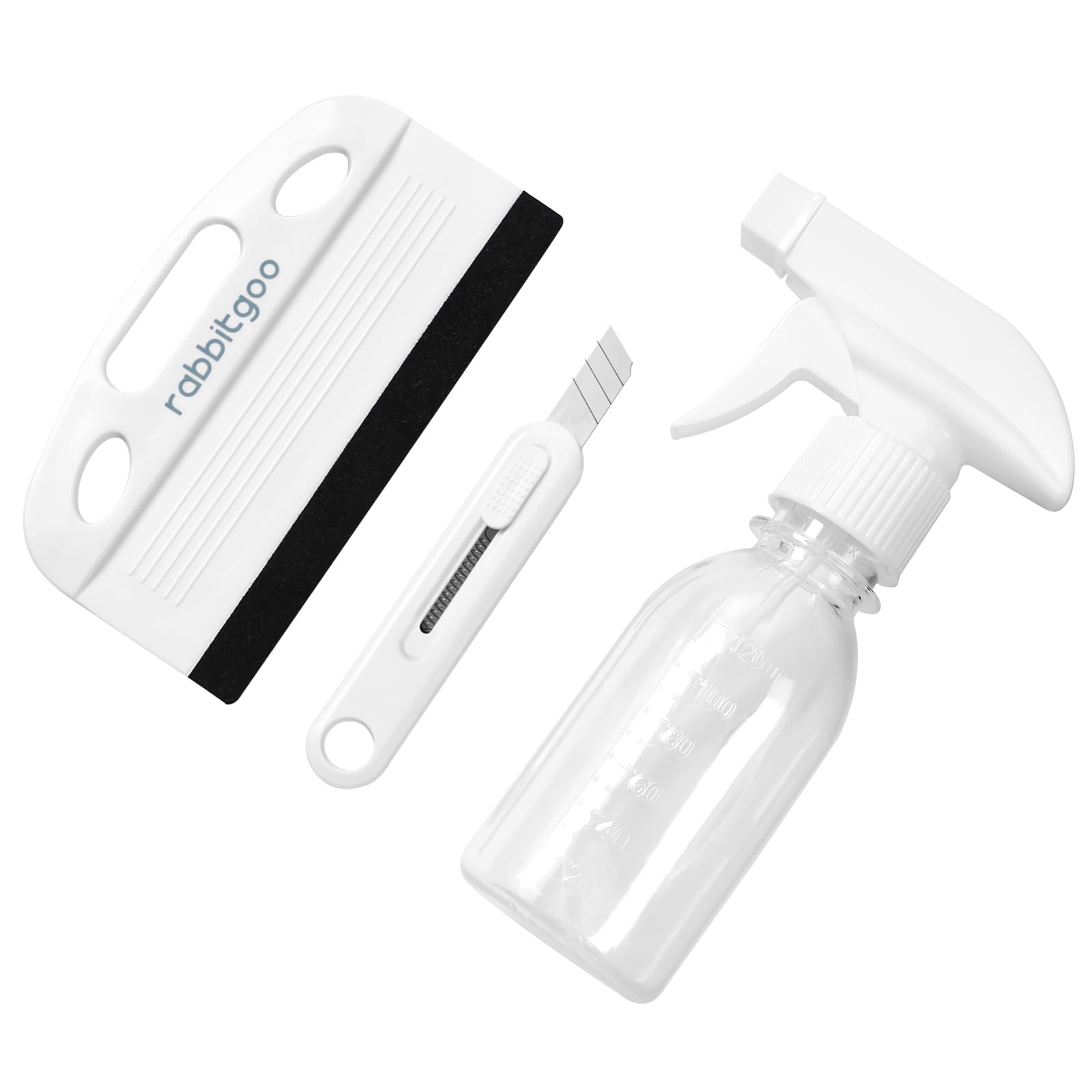 Photo 1 of rabbitgoo Window Tint Kit, 3 Pcs Window Privacy Film Installation Tools Set, Includes Suede Squeegee, Utility Knife & 120ml Adjustable Spray Bottle for Car Tints, Privacy Film, Wallpaper Application