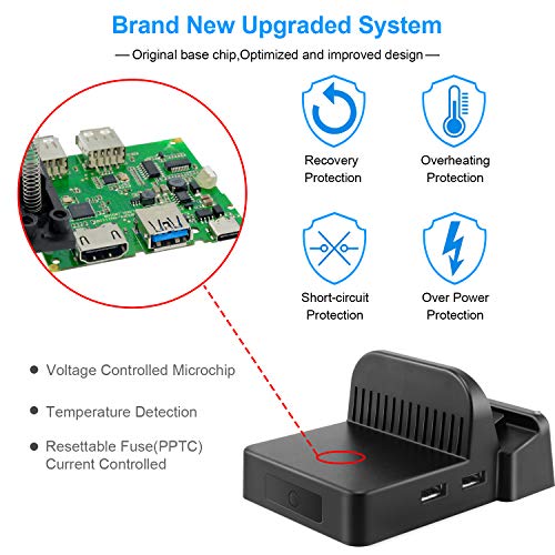 Ponkor Nintendo Switch Dock, Mini Portable Switch Docking Station HDMI 4K TV Adapter Switch Charger Dock Set Ideal Replacement for Official Nintendo Switch Charging Dock (Upgraded System) - Thumbnail 4