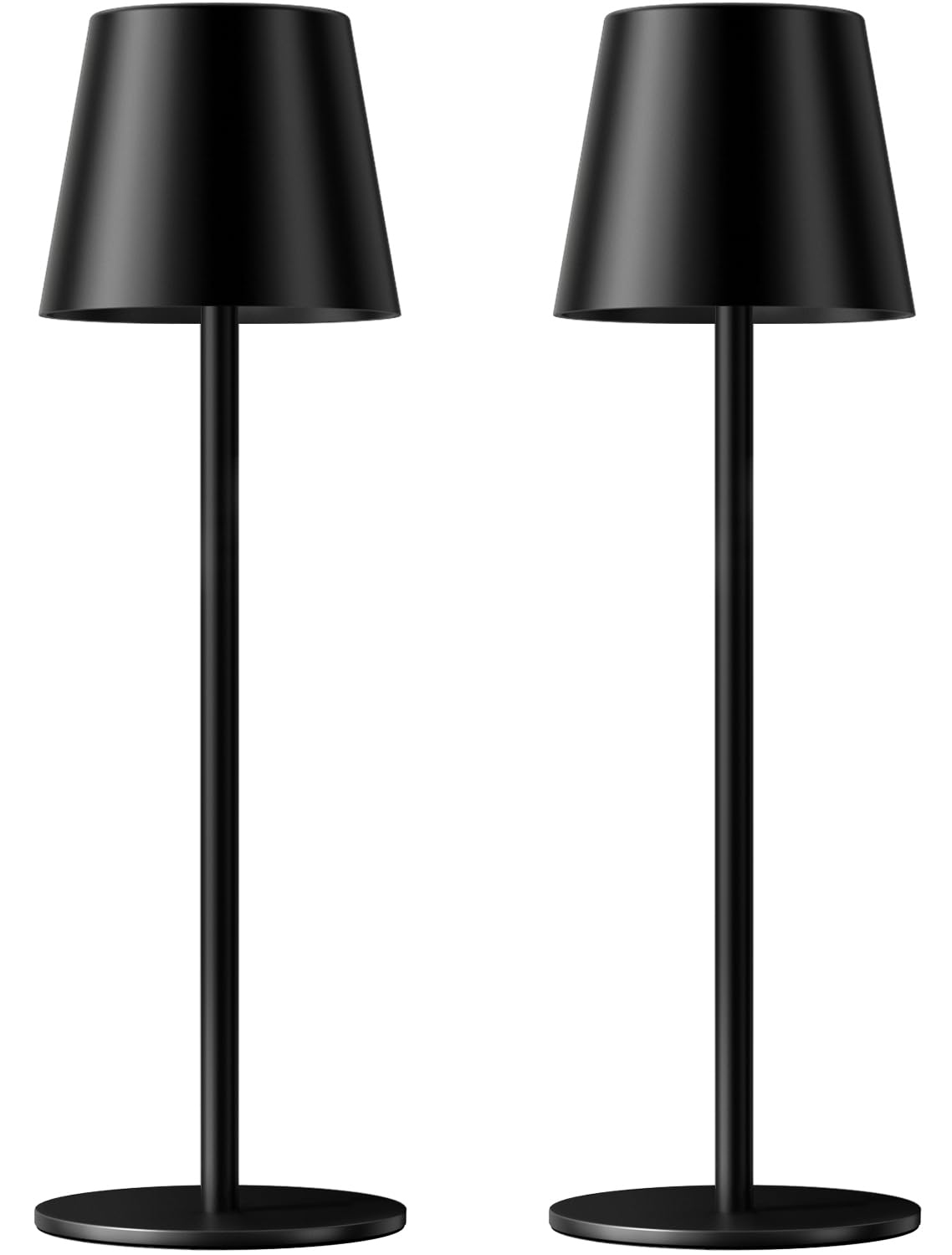 Kakanuo Cordless Table Lamp Rechargeable Black - KK 2 Pack 5000mAH Battery Operated Lamp for Counter, 3 Color Stepless Dimming Wireless Lamp for Dining Kitchen, Outdoor Patio, Touch Control