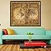 Sannysis 50cm x 40cm Vintage Style Retro Cloth Poster Globe Old World Nautical Map Gifts