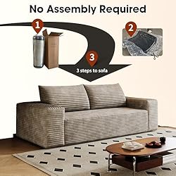3 Seater Couch for Living Room, 71.3 INCH Fluffy