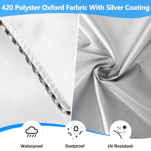Cozary Waterproof Outdoor Washing Machine Cover, Oxford 420D Washing Machine with Zip, UV Protection Anti-Dust Cover for Washing Machine and Dryer 60 x 65 x 85 cm