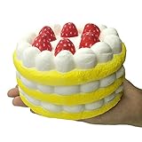 HooMore 4.3'' Jumbo Cake Squishies Slow Rising,Strawberry Cake Cream Squishies Kawaii Colossal Scented Toys for Play 1 PCS Random