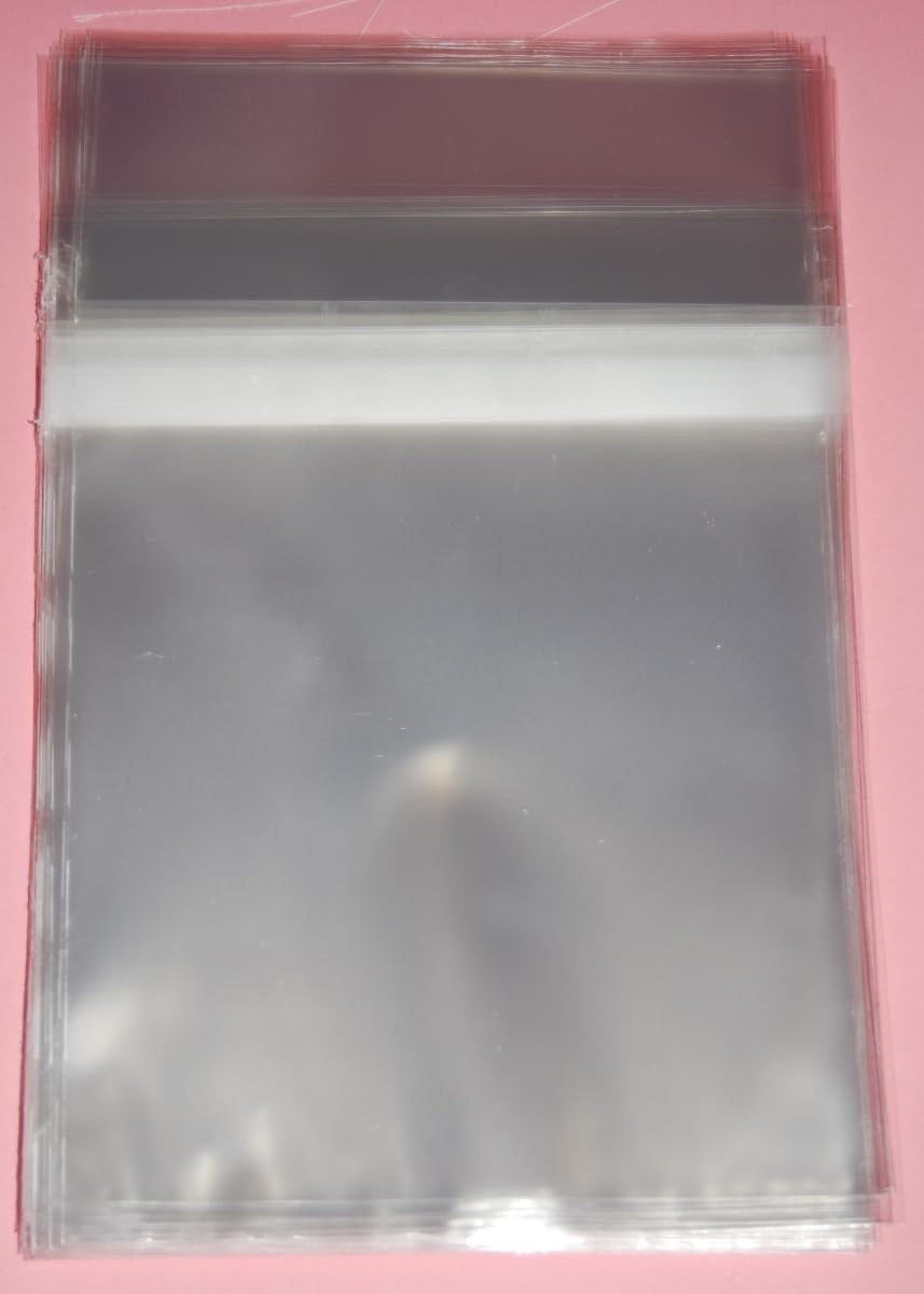 celloexpress Tape on Bag A4-220mm x 297mm + 30mm Self Seal Flap - Cellophane Artist Display Bags 40 Micron - Medium Cello Size - Pack of 100