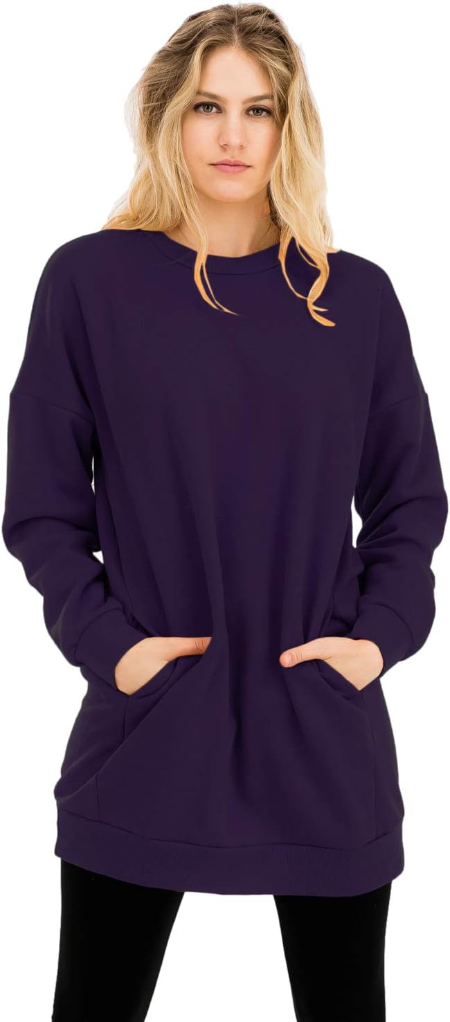 NANAVA Women's Casual Loose Fit Long Sleeves Over-Sized Sweatshirts