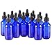 12 Pack,2oz 2 oz,Blue Glass Bottle Bottles with Black cap and Glass Droppers.Using for Essential Oils,Lab Chemicals,Colognes,Perfumes & Other Liquids.FREE 12 Chalk Labels